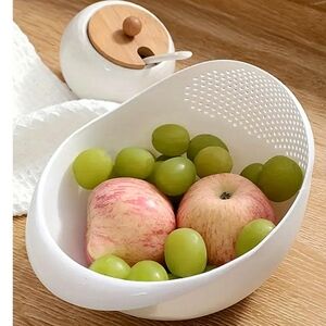 Kitchen Tool White Rice Strainer Plastic Drain Basket Household Colander New Lot